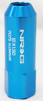 NRG 400 Series M12 x 1.5 Extended Lug Nut Set 4 pc Blue T7075