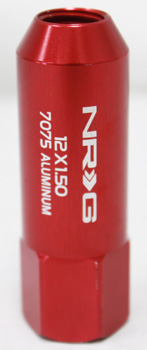 NRG 400 Series M12 x 1.5 Extended Lug Nut Set 4 pc Red T7075