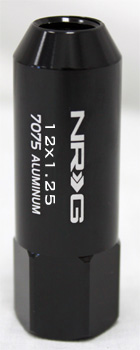 NRG 400 Series M12 x 1.25 Extended Lug Nut Set 4 pc Matte Black T7075