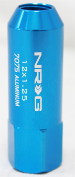 NRG 400 Series M12 x 1.5 Extended Lug Nut Set 4 pcBlue T7075