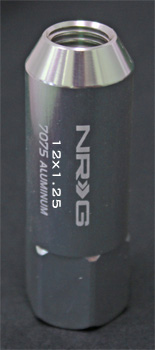NRG 400 Series M12 x 1.25 Extended Lug Nut Set 4 pc Silver T7075