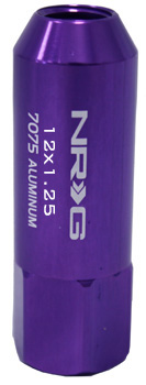 NRG 400 Series M12 x 1.25 Extended Lug Nut Set 4 pc Purple T7075