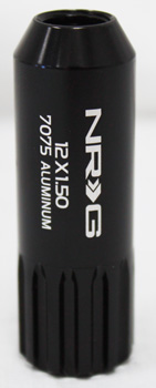 NRG 470 Series M12 x 1.5 Extended Lug Nut Lock Set 4 pc Black T7075
