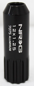 NRG 470 Series M12 x 1.25 Extended Lug Nut Set 4 pc Matte Black T7075
