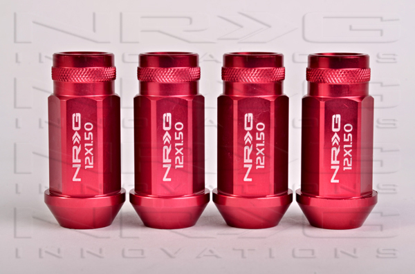 NRG 800 Series M12 x 1.5 Lug Nut Set 4 pc Red  