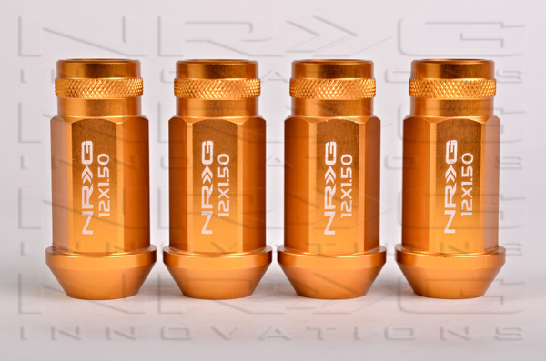 NRG 800 Series M12 x 1.5 Lug Nut Set 4 pc Rose Gold  