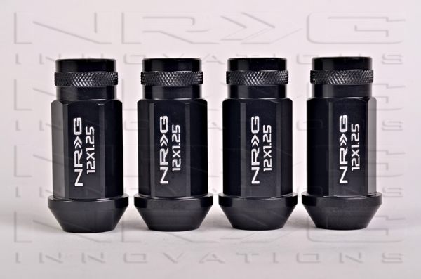 NRG 800 Series M12 x 1.25 Lug Nut Set 4 pc Black 