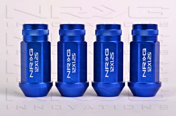 NRG 800 Series M12 x 1.25 Lug Nut Set 4 pc Blue 