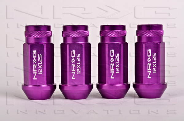 NRG 800 Series M12 x 1.25 Lug Nut Set 4 pc Purple  