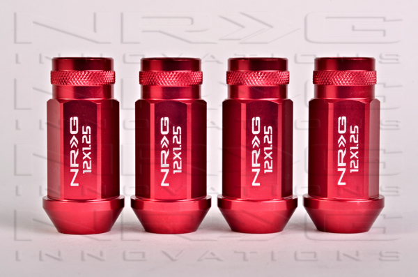 NRG 800 Series M12 x 1.25 Lug Nut Set 4 pc Red  