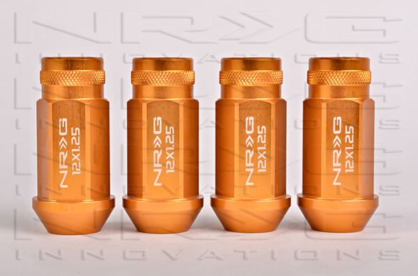 NRG 800 Series M12 x 1.25 Lug Nut Set 4 pc Rose Gold  