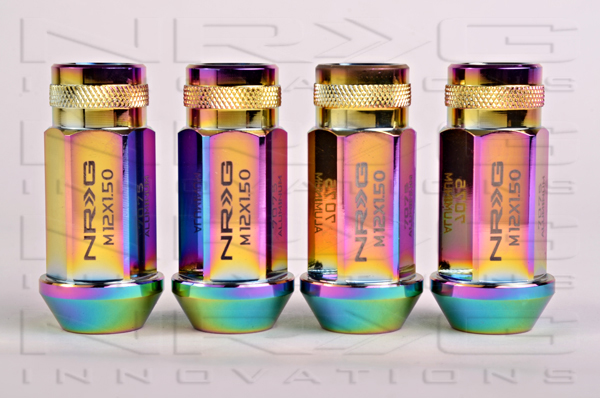 NRG 800 Series M12 X 1.50 Neochrome 7075 Aluminum Pack of 4 pc