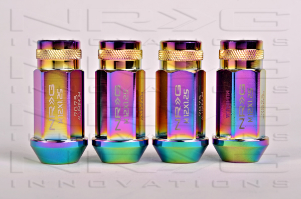 NRG 800 Series M12 X 1.25 Neochrome 7075 Aluminum Pack of 4 pc