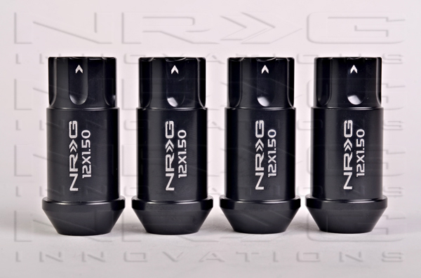 NRG 800 Series M12 x 1.5 Lug Nut Lock Set 4 pc Black 