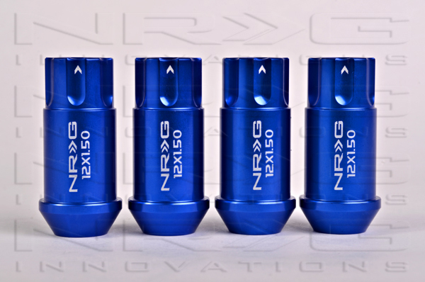 NRG 800 Series M12 x 1.5 Lug Nut Lock Set 4 pc Blue 