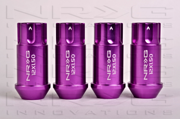 NRG 800 Series M12 x 1.5 Lug Nut Lock Set 4 pc Purple  