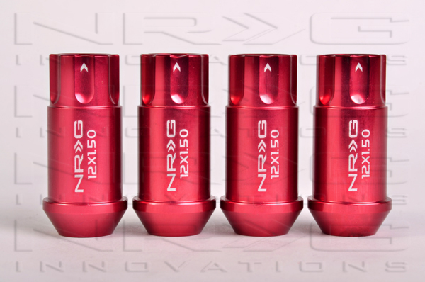 NRG 800 Series M12 x 1.5 Lug Nut Lock Set 4 pc Red  