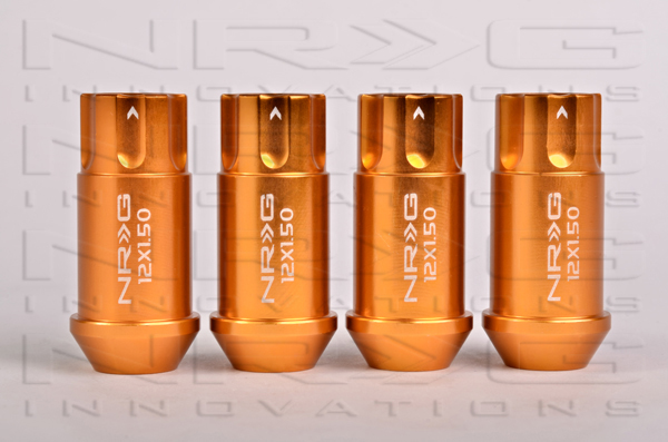 NRG 800 Series M12 x 1.5 Lug Nut Lock Set 4 pc Rose Gold  