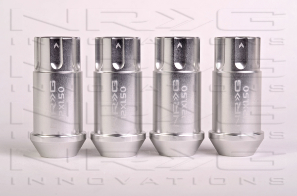 NRG 800 Series M12 x 1.5 Lug Nut Lock Set 4 pc Silver  