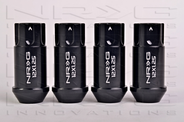 NRG 800 Series M12 x 1.25 Lug Nut Lock Set 4 pc Black 