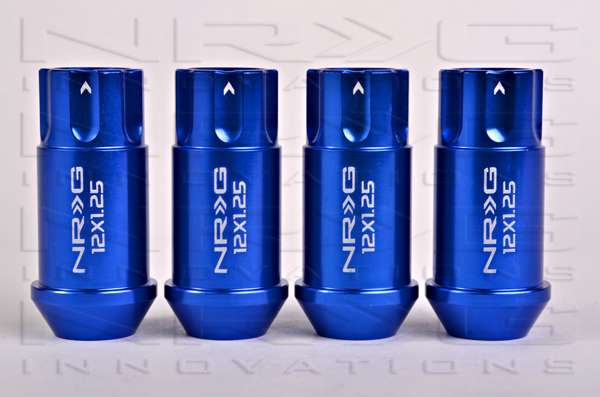 NRG 800 Series M12 x 1.25 Lug Nut Lock Set 4 pc Blue 