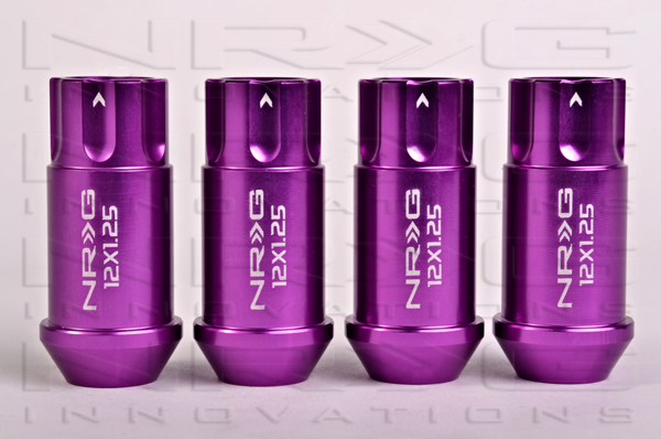 NRG 800 Series M12 x 1.25 Lug Nut Lock Set 4 pc Purple  