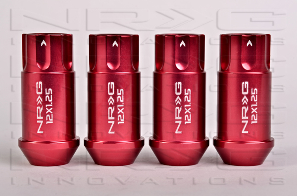 NRG 800 Series M12 x 1.25 Lug Nut Lock Set 4 pc Red  