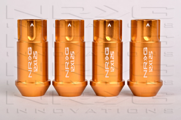 NRG 800 Series M12 x 1.25 Lug Nut Lock Set 4 pc Rose Gold  