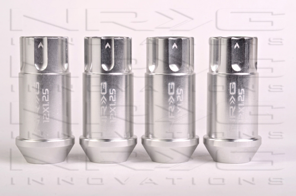NRG 800 Series M12 x 1.25 Lug Nut Lock Set 4 pc Silver  