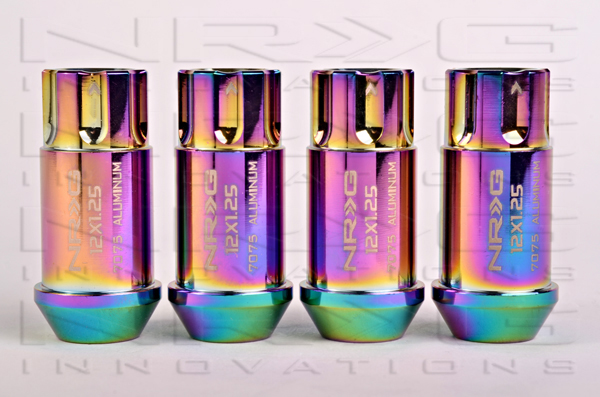 NRG 800 Series M12 X 1.25 Neochrome 7075 Aluminum Pack of 4 pc Lock