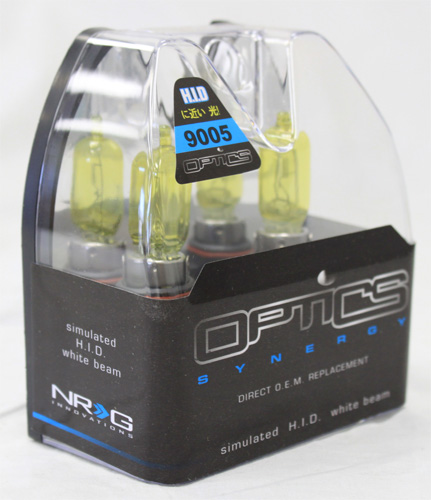 NRG Fog Light High Beam Bulbs Yellow 9005 - Optics 12V 65W (Pair)