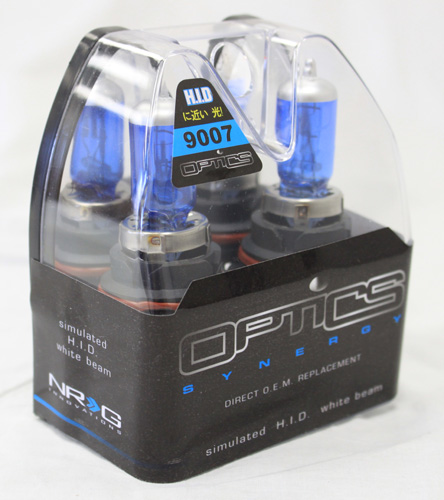 NRG Headlight Bulbs Xenon Super White 9007 - Optics 12V 65/55W (Pair)