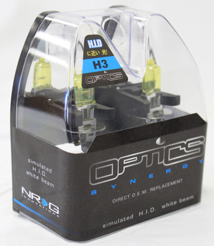 NRG Fog Light High Beam Bulbs Yellow H3 - Optics 12V 55W  (Pair)