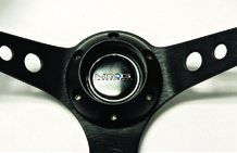 NRG  350mm Sport Steering Wheel (3" Deep) Red w/ Silver Double Center Marking
