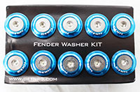 NRG  Fender Washer Kit, Set of 10, Blue, Rivets for Metal