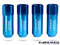 NRG 473 Series 7/16th Extended Lug Nut set 4 pc - T7075 - Blue