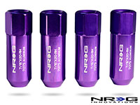 NRG 473 Series 7/16th Extended Lug Nut set 4 pc - T7075 - Purple