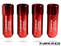 NRG 473 Series 7/16th Extended Lug Nut set 4 pc - T7075 - Red