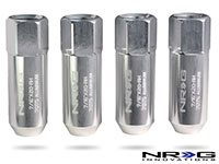 NRG 473 Series 7/16th Extended Lug Nut set 4 pc - T7075 - Silver