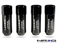 NRG 474 Series 1/2" Extended Lug Nut set 4 pc - T7075 - Black