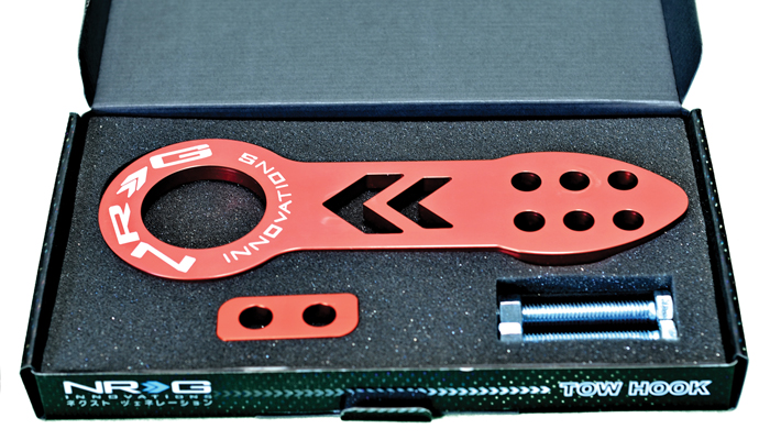 NRG  Front tow hook - Universal Fitment - Anodized Red