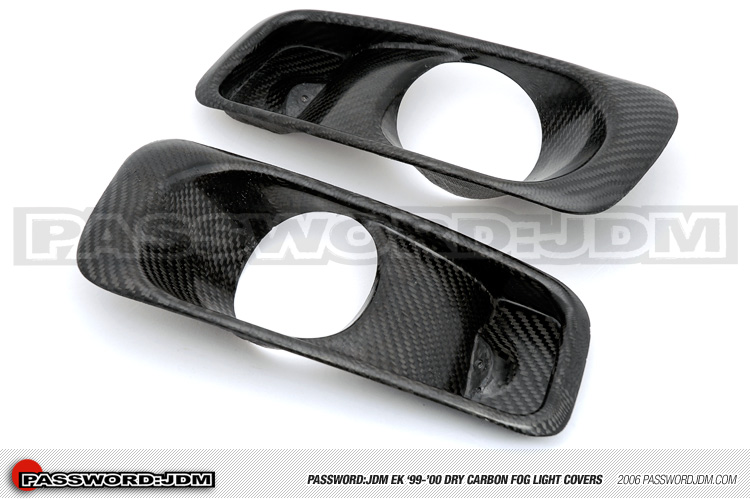 Password:JDM CARBON FIBER FOG LIGHT COVERS 1999-2000 Honda Civic EK 