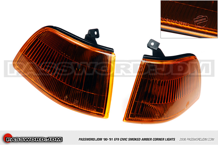 Password:JDM CORNER LIGHTS Smoked Amber 1990-1991 Honda Civic HB 