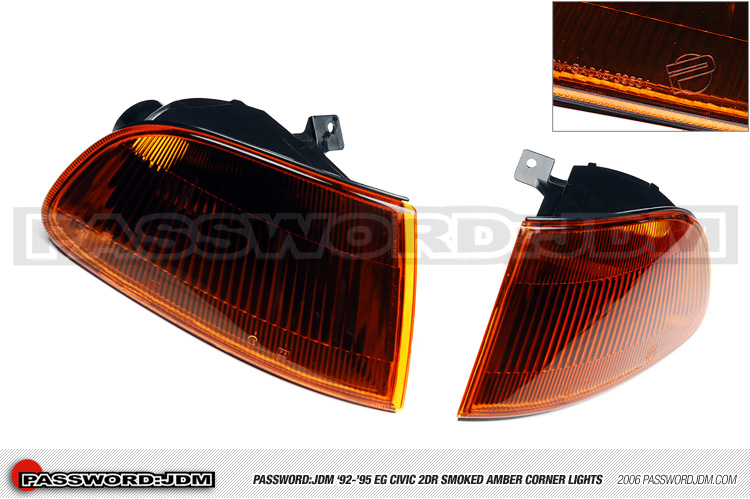 Password:JDM CORNER LIGHTS Smoked Amber 1992-1995 Honda Civic EG 2/3 door 