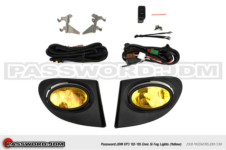Password:JDM FOGLIGHT KIT 2002-2005 Honda Civic Si AMBER LENS 