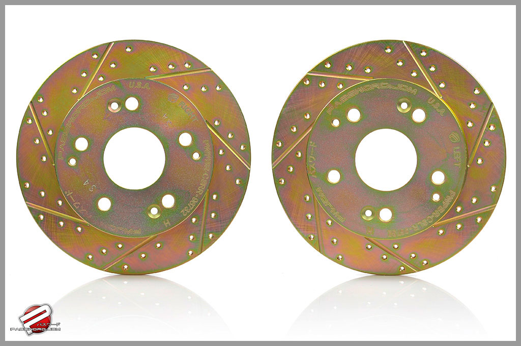 Password:JDM Cross Drilled / Slotted Rotors, Rear Pair ITR/CTR 5 lug, 97-01 CRV, 96-98 TL/RL, 95-98 Odyssey, 91-95 Legend 