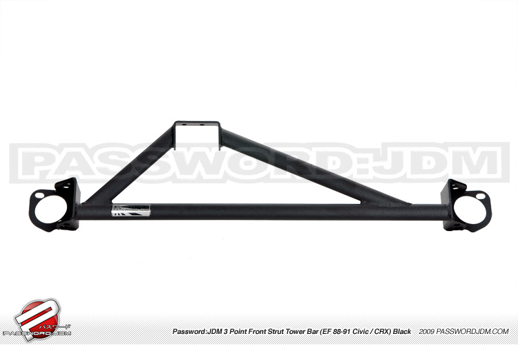 Password:JDM SOLID TOWER BAR 1988-1991 Honda Civic / CRX, Black UPPER FRONT 3-POINT