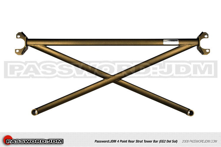 Password:JDM SOLID TOWER BARS 1993-1997 Honda Del Sol, Black UPPER REAR 4-POINT