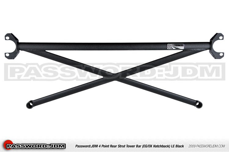 Password:JDM SOLID TOWER BARS 1992-2000 Honda Civic HB (only), Black UPPER REAR 4-POINT