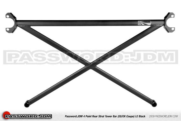 Password:JDM SOLID TOWER BARS 1992-2000 Honda Civic Coupe (only), Black UPPER REAR 4-POINT